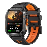 Reloj Inteligente Deportivo HT46 de 2.01 Pulgadas con Llamadas Inalámbricas, Linterna, Brújula, Oxímetro de Pulso, Presión Arterial, Resistente al Agua IP68 para Actividades al Aire Libre