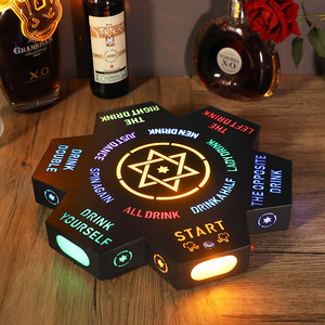 LED Illuminated Game Wheel Full Color Printing Wavy <b>Corners</b> Electronic Russian Roulette KTV <b>Bar</b> Drinking Game Props - Product Image 3