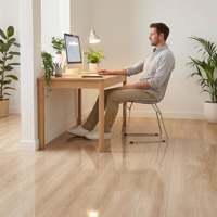 Parquet stratifié en bois HDF 10 mm haute brillance, résistant à l'usure AC4, imperméable, en chêne, pour projets de salle de bain