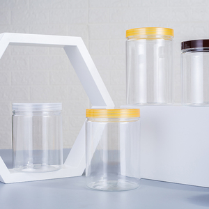 Wholesale Free Samples 500ml Empty PET <b>Plastic</b> Snack <b>Jars</b> with Screw Top Lids for Sugar & Candy Food Packing - Product Image 1