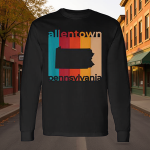 T-shirt a maniche lunghe con taglio vintage retrò Allentown Pennsylvania - Product Image 3
