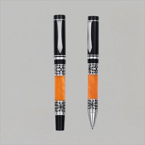 High Quality Custom Logo Luxury Metal Roller Ballpoint <b>Pen</b> Black and Orange Business Promotional Gift for Business Writing - Product Image 6