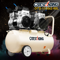 Compresseur d'air silencieux sans huile Aotu Si OTS-1500*2-60L pour gonflage, pesage et peinture au pistolet