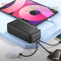 Batterie externe Earldom avec câbles de charge USB-C et iOS intégrés, affichage numérique LED pour iPhone 14 13 12 11, Samsung Galaxy