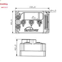 Kits de contrôleurs de moteur Fardriver ND72260 MiNi12 72V DC 260A programmables avec écran LCD DKD et accélérateur 3000W-5000W