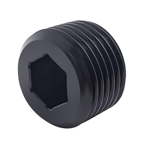3/8" NPT Allen Head Pipe Plug, Black Anodized 6061-T6 Aluminum, 1500PSI Rated, Hydraulic & Automotive Threaded <b>Seal</b> Fitting - Product Image 3