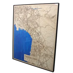 Customized Wooden 3D Street City Maps layered Engraved Wood Laser Any City Maps On Wood