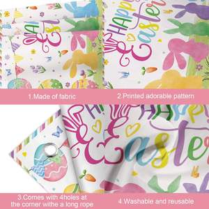 Fondo Fotográfico de Feliz Pascua, Decoraciones para Fiestas de Primavera, Telón de Fondo con Conejito Adorable, <span class=keywords><strong>Huevos</strong></span> Coloridos, Pancarta Floral para Fiestas - Product Image 6