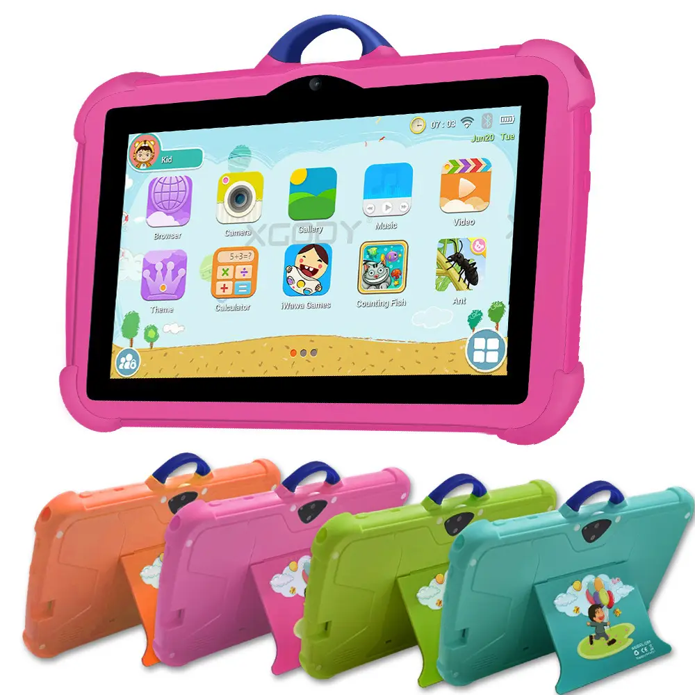 الجهاز اللوحي الرخيص للأطفال بنظام تشغيل أندرويد 4.4 وأندرويد 7.0 الموحد وشاشة 7 بوصات مناسب للأطفال