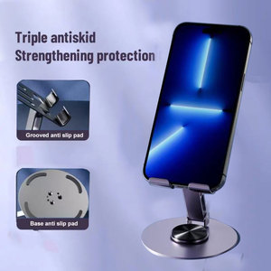 Supporto per Cellulare da Tavolo Antiscivolo, Rotazione a 360°, Pieghevole e Portatile, Universale <span class=keywords><strong>in</strong></span> <span class=keywords><strong>Metallo</strong></span> per Tutti i Telefoni - Product Image 2