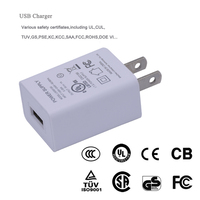 Chargeur mural rapide certifié RoHS Baseus, entrée 100-240V, sortie 5V 1A 2A, matériau ABS+PC, OTP OVP, pour adaptateur Bluetooth inclus