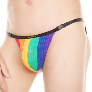 Polyamide <strong>Men</strong> Breathable Eco-Friendly Rainbow Colorful Detachable <strong>Briefs</strong> Bulge Pouch Underwear - Product Image 4