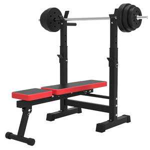 CHENGMO SPORTS Panca Multifunzionale Regolabile per <span class=keywords><strong>Palestra</strong></span>, Supporto per Bilanciere e Manubri, Panca Pieghevole Piatta - Product Image 3