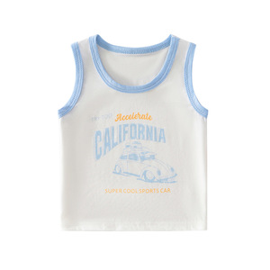 Gilet sans manches pour bébé, haut d'été unisexe en coton respirant avec imprimé voiture de Californie - Product Image 5
