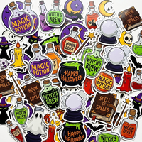 Autocollants d'Halloween personnalisés en vinyle imperméable : Citrouille, Fantôme, Chat Noir, Chauve-souris – Idéaux pour Ordinateur Portable, Bouteille d'Eau et Cadeaux de Fête d'Halloween