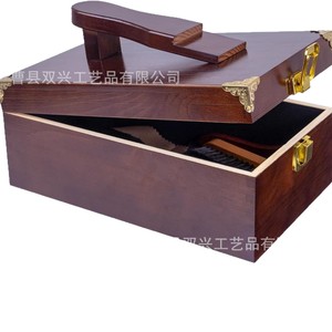Boîte de rangement en bois pour cirage à chaussures 11.81x7.87x5.11 po avec poignée et serrure pour l'organisation des bottes et des chaussures - Product Image 5