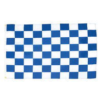 Özel kırmızı ve beyaz kontrol bayrağı-iki Metal Grommets ile 3x5 Ft - 100D Polyester damalı yarış afiş