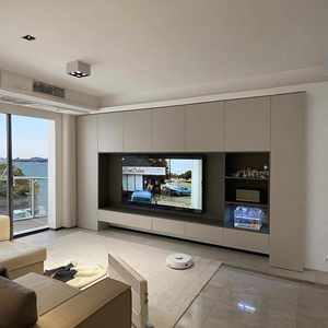 Tùy chỉnh sang trọng màu trắng rắn gỗ <span class=keywords><strong>TV</strong></span> đơn vị tủ hiện đại Nordic <span class=keywords><strong>TV</strong></span> đứng giao diện điều khiển cho phòng khách với lưu trữ các tính năng - Product Image 1