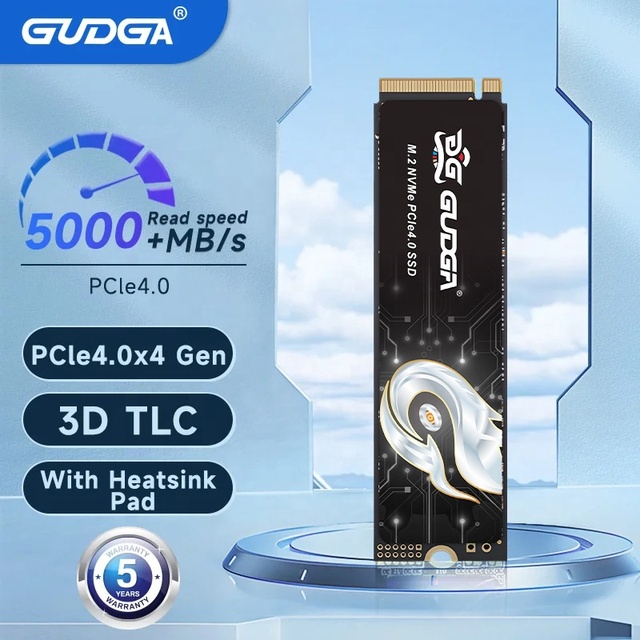 GUDGA 4800MB/s SSD NVMe M.2 2280 1TB Internal Plastic Shell PCIe 4.0x4 SSD for PS5 Laptop PC