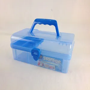 plastic storage box cosmetic kit with compartment tray