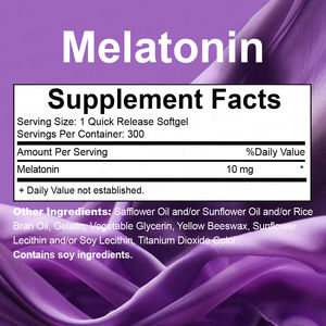 OEM LO CRED Mélatonine <span class=keywords><strong>10mg</strong></span> |   300 gélules molles |   100% sans médicaments |   Complément alimentaire naturel pour favoriser le sommeil chez les adultes |   Dissolution rapide - Product Image 6
