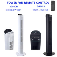 Ventilateur tour sans pales oscillant de 42 pouces avec corps en ABS, affichage numérique intelligent, télécommande tactile, 4 vitesses, 3 modes et minuterie 9H