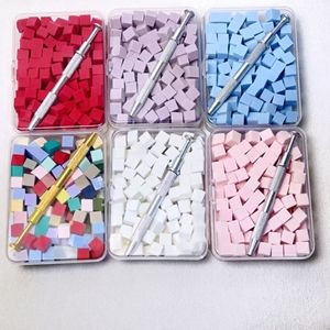 100 pièces/boîte Blocs éponge à ongles de 1 cm, mini, remplaçables avec support pour pince, pour outils de nail art ombré - Product Image 3