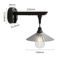 Applique Murale Dimmable Applique Murale Noire Industrielle Vintage Ferme Applique Éclairage pour Chambre Enfants Chambre Étude Mur