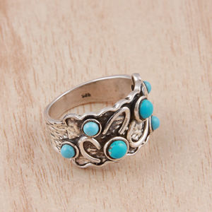 แหวนเทอร์ควอยซ์สีเงินสเตอร์ลิงสำหรับ925คอลเล็คชั่นใหม่สไตล์คลาสสิกสำหรับงานแต่งงาน - Product Image 3