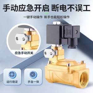 Vanne Solénoïde 1 Pouce en Laiton pour Contrôle d'Eau AC220V DC24V Normalement Fermée Interrupteur de Conduite Manuel/Automatique - Product Image 4