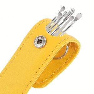 Pinzas para Recortar de Acero Inoxidable Plateado con Estuche de Cuero para Nariz, Orejas, Cejas y Vello Corporal - Product Image 2