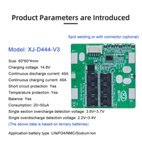 BMS de démarrage pour moto XJ 4S 30A 40A 12V, compatible batteries Lifepo4, NMC, Lithium et Sodium-ion 3.2V 3.7V 4.2V