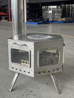 Poêle à bois pliable multifonctionnel pour le camping en plein air, poêle de cuisson portable en acier inoxydable pour pique-nique