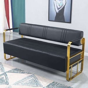 Muebles de sala de espera con estructura de acero dorado y tapicería de cuero, silla de tres asientos para hospitales, aeropuertos y espacios públicos, muestra gratuita. - Product Image 5