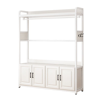 Porte-manteau grande capacité avec armoire à chaussures intégrée, meuble de rangement autoportant pour entrée et salon