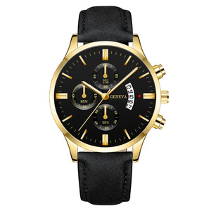 <span class=keywords><strong>Montre</strong></span> à quartz pour <span class=keywords><strong>homme</strong></span>, vente en gros d'usine, très tendance, à trois cadrans, boîtier en alliage, verre cristal, bracelet en PU, bracelet de 20 mm, calendrier - Product Image 3