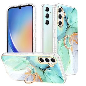 Coque arrière en marbre avec support à anneau pour <span class=keywords><strong>Samsung</strong></span> <span class=keywords><strong>Galaxy</strong></span> A54 5G, coque antichoc pour iPhone 14/13/12 - Product Image 2