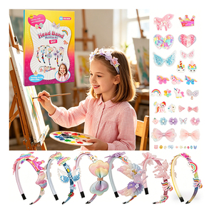 DIY Headwear Accessories Set Children Mermaid <b>Rainbow</b> <b>Sequin</b> Stickers Hair Hoop Craft Toy Party Favor Present Gift - Product Image 2