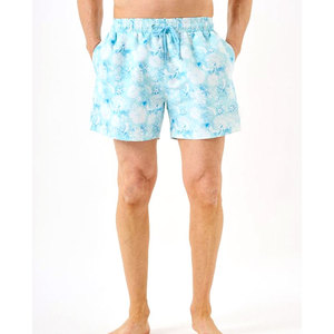 Customized <b>Men's</b> Elastic Waist Solid Color <b>Men</b> Beach Shorts Quick Dry Swim <b>Trunks</b> Drawstring Mid Waist Shorts - Product Image 2