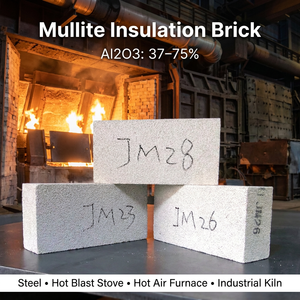 อิฐมัลไลต์น้ำหนักเบา JM28 1540 ° C 0.95g/cm3 สำหรับการบุผนังเตาหลอมแบบรีฮีตติ้ง - <span class=keywords><strong>Al2O3</strong></span>≥65% และค่า K ต่ำ - Product Image 4