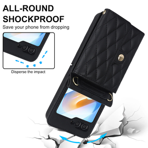 Étui de téléphone portable classique pliable antichoc avec rabat à chaîne pour Samsung Galaxy, Huawei, Oppo, Moto et Vivo - Product Image 4