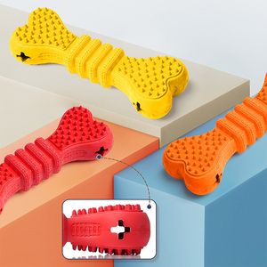 천연 고무 친환경 강아지 뼈 모양 씹는 장난감 부드러운 <span class=keywords><strong>3D</strong></span> 치아 클리너 음식 퍼즐 포함 할로윈 및 크리스마스용 - Product Image 6