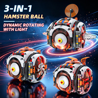 Robot boule de hamster 3 en 1, 463 pièces, télécommande, sphère lumineuse, briques de construction, modèle éducatif STEM, jouet pour enfants, cadeau
