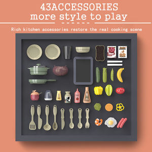 Cocina de Juguete de 72CM con Vapor, Luces y Música, 43 Piezas, Juego de Cocina de Imitación, Color Rojo y Verde, Juego Educativo de Roles - Product Image 4