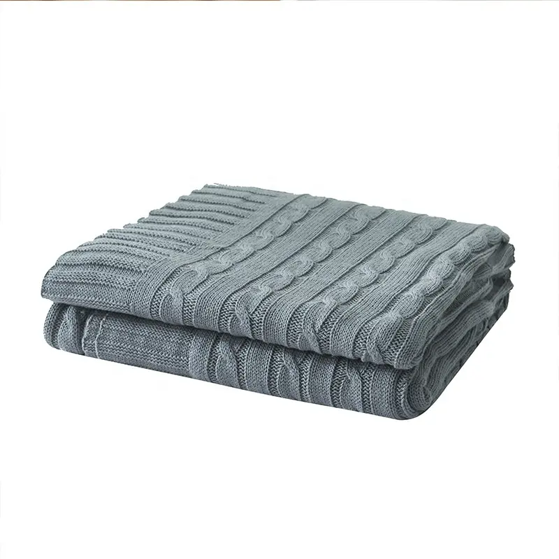 Новый дизайн, супермягкое вязаное одеяло на заказ, хлопковое вязаное одеяло для детей и взрослых