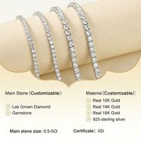 Bracelet tennis de luxe en or 9 carats avec diamants de laboratoire certifiés IGI, taille poire, couleur D, pureté VVS, CVD HPHT, pour femme, Limo Jewelry