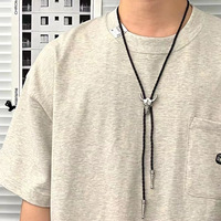 Cravates dorées pour hommes, accessoire vestimentaire de cowboy américain, cravate réglable, tête de taureau, cravate bolo de cowboy western, pendentif collier