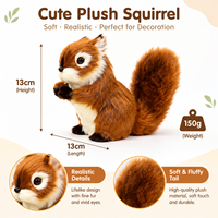 Jouet en peluche d'écureuil simulé sur mesure ODM, animal réaliste, logo personnalisé pour la vente en gros de souvenirs