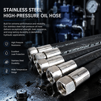 Manguera Hidráulica de Caucho Sintético con Trenzado de Acero Inoxidable EN853 2SN, Conexión Hexagonal, 340 Bar DN19 4930 PSI para Maquinaria Pesada