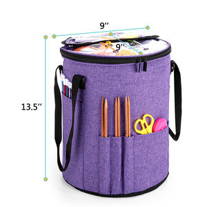 Sac de tricot portable avec plusieurs poches, organisateur spécialisé pour le rangement du fil et des fournitures de crochet - Product Image 4